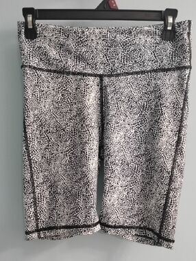 GAP Black and White Printed High-Rise Bike Shorts Size Small Regular